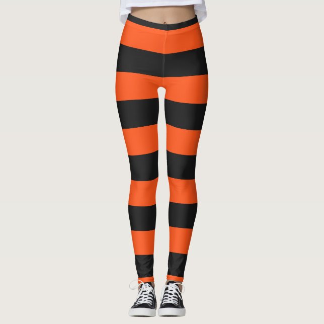 Legging Cinzas de cor laranja e escura (Frente)