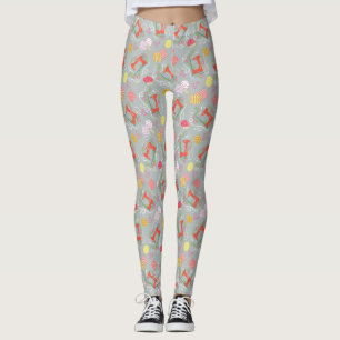 Legging Cinzas De Máquinas De Costura