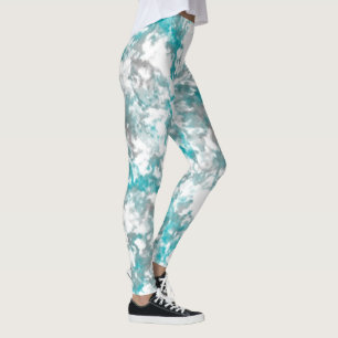 Legging Cinzas de tartaruga e textura de mármore branco