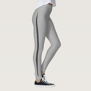 Legging Cinzas desportivas elegantes da listra lateral da