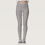 Legging Cinzas e Bolinhas brancas pequenas Sala de chic ou<br><div class="desc">Cinzas e pequenas Bolinhas brancas e cotovelos</div>