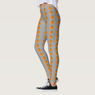 Legging Cinzas e Bombeiros de Orange Halloween