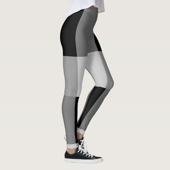 Legging Cinzas e Design de Arte Negra (Direita)