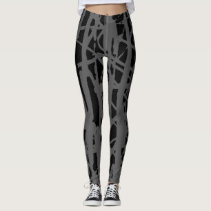 Legging Cinzas e Pretos Cons Modernos