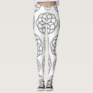 Legging Cinzas Geométricas dos Círculos Modernos de Na mod