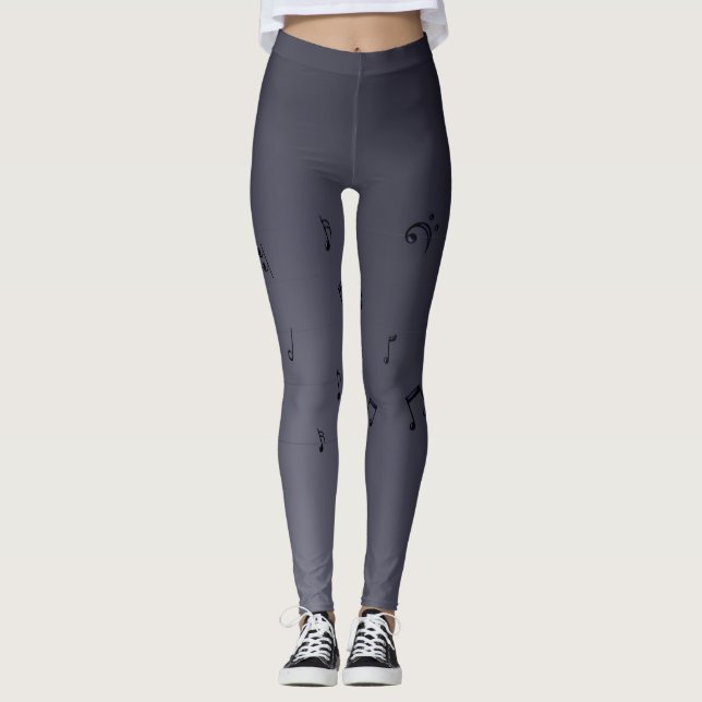 Legging Cinzas Musicais De Ombre Escuro (Frente)