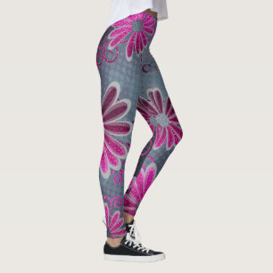 Legging Cinzas Negras Cor-de-rosa-quente Esmagadores da ma