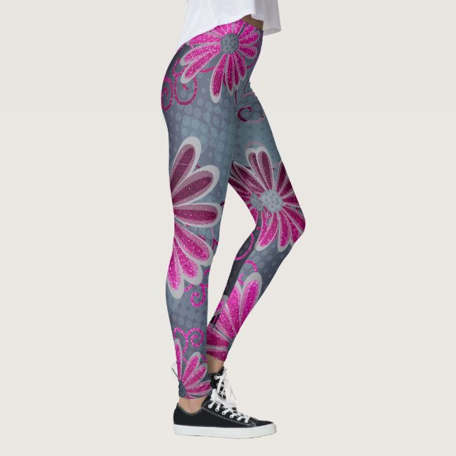 Legging Cinzas Negras Cor-de-rosa-quente Esmagadores da ma (Direita)
