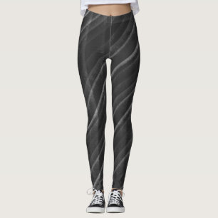 Legging Cinzas Negras Simples, faixas Diagonais Distintas