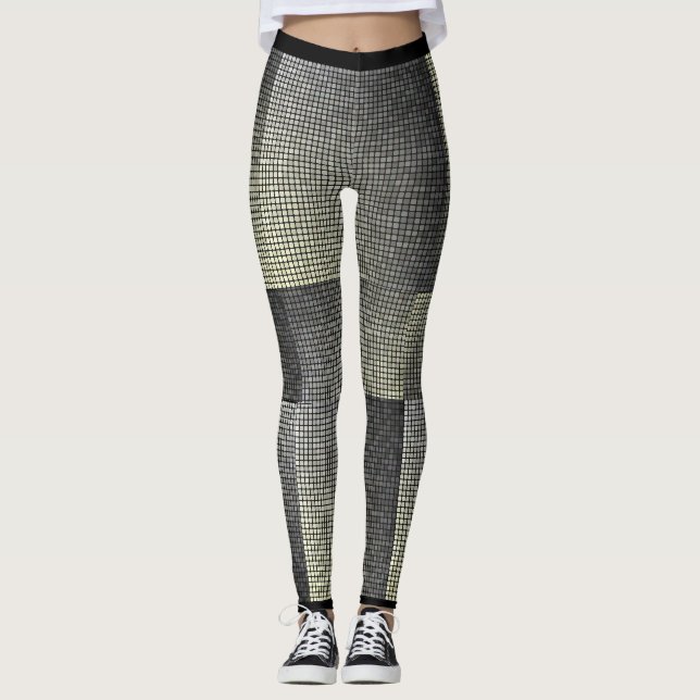 Legging Cinzas-sombra Ash Estilo de Rede Padrão Moda das M (Frente)