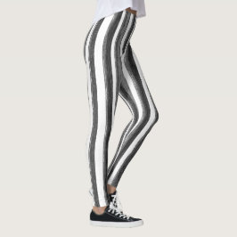 Legging Cinzas Verticais e Monocromo Branco