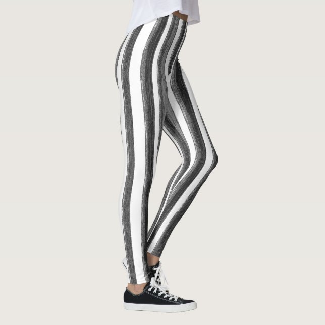 Legging Cinzas Verticais e Monocromo Branco (Direita)