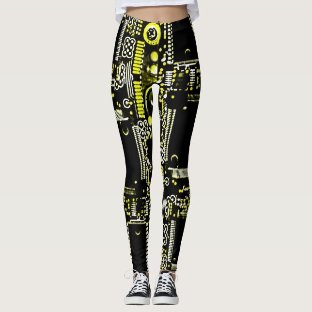Legging Circuito Amarelo 2 em todas as legendas (Frente)