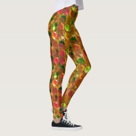 Legging Círculo de textura em laranja bruto