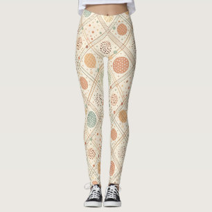 Legging Círculo Geométrico Retro Abstrato de Meados do S