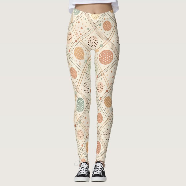 Legging Círculo Geométrico Retro | Abstrato de Meados do S (Frente)