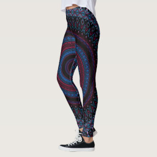 Legging Círculo Retroativo Geométrico Mandala Trippy Hippi