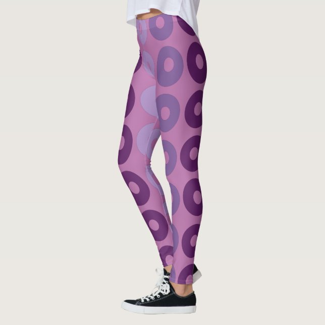 Legging círculo rosa e roxo padrão geométrico (Esquerda)