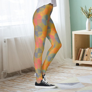 Legging Círculos Abstratos Geométricos Coloridos Sobre Ama