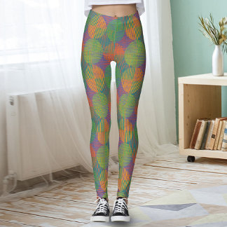 Legging Círculos Abstratos Geométricos Coloridos Sobre Rox