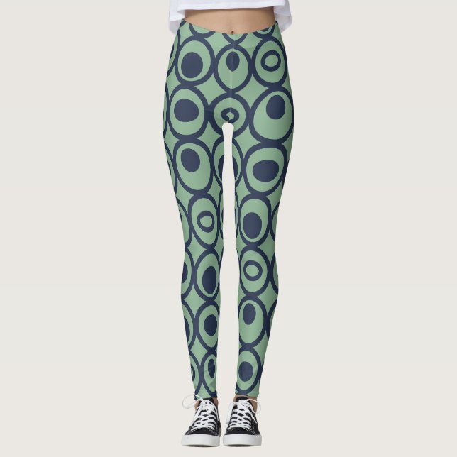 Legging Círculos azuis em Círculos (Frente)