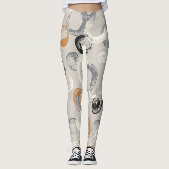 Legging Círculos Cinzas: Padrão Simples Sem Costura (Frente)