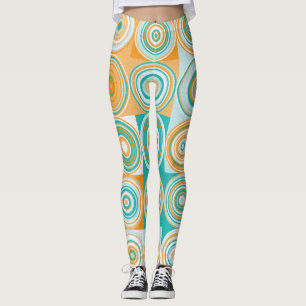 Legging Círculos Coloridos Aleatórios: Fundo Artístico.
