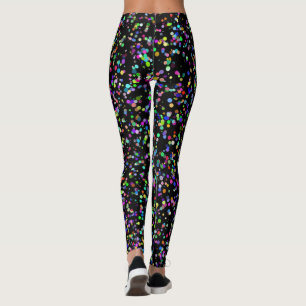 Legging Círculos coloridos bolhas em um padrão único preto