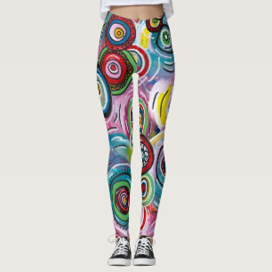 Legging Círculos coloridos e espirros de Abstrato origina
