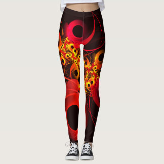 Legging Círculos Coloridos Padrão Moderno de Arte Abstrato