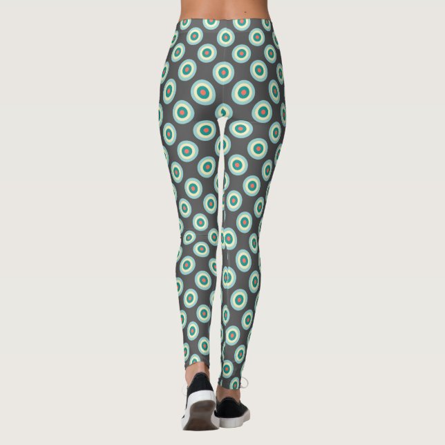 Legging Círculos de combinação de cinzas por Shirley Taylo (Verso)