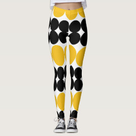 Legging Círculos de Eclipse, Design de padrão amarelo e pr