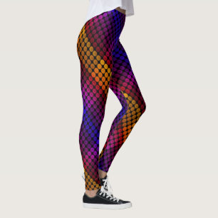 Legging Círculos de ipanema sobre quadrados negros e alinh