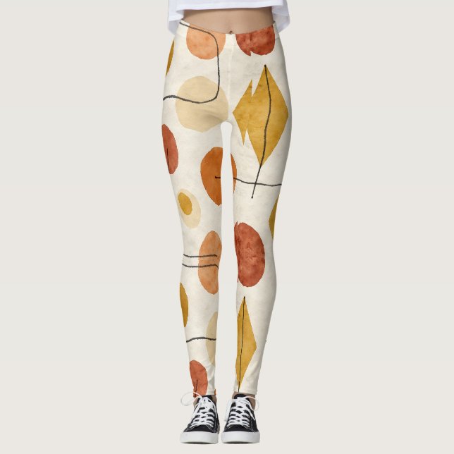 Legging Círculos de Linhas de Polígonos Padrão Sem Costura (Frente)