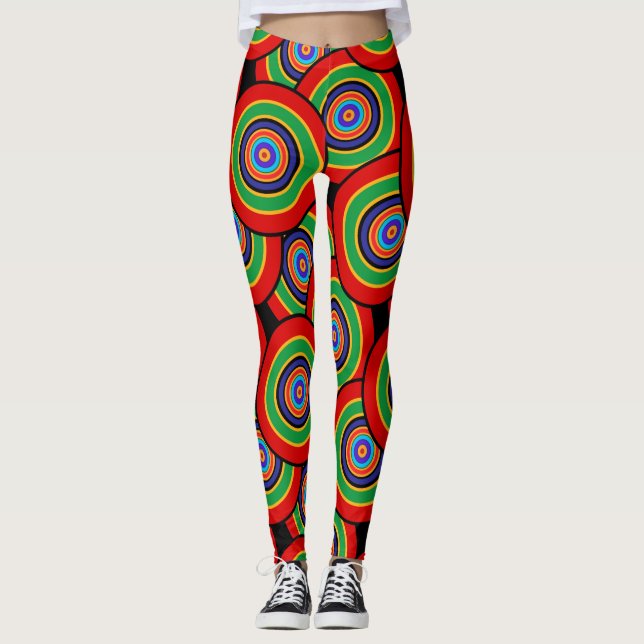 Legging Círculos e anéis retro (Frente)