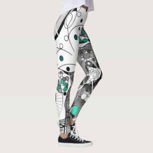 Legging Círculos e Linhas Teares e Pretos