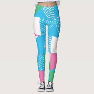 Legging Círculos gráficos: movimento sem costura vintage.