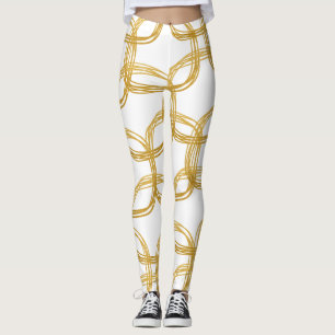 Legging Círculos Modernos Chic de Rabisco Dourado Escolha 