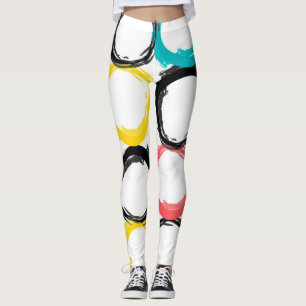 Legging Círculos modernos, coloridos, legal, únicos, de te