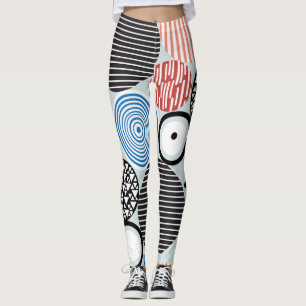 Legging Círculos multicoloridos, design de padrão gráfico.
