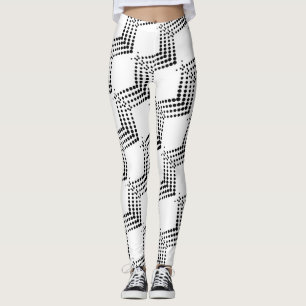 Legging Círculos Pulsantes de Meia-Tons abstrato Zigzags