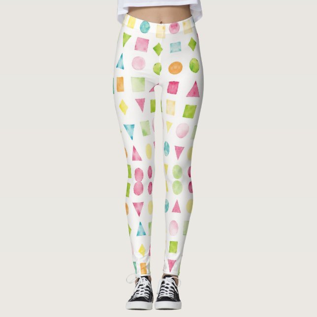 Legging Círculos, quadrados, triângulos Padrão Sem Costura (Frente)