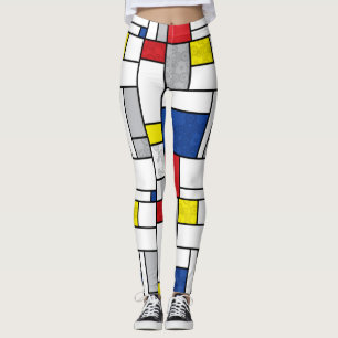 Legging Círculos Retro Mondrian Minimalista Arte Mod De St