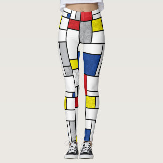 Legging Círculos Retro Mondrian Minimalista Arte Mod De St