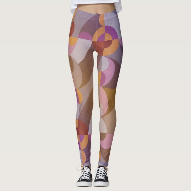 Legging Círculos retrorreflectores de abstrato geométrica  (Frente)