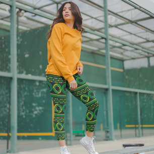Legging Círculos verdes brilhantes