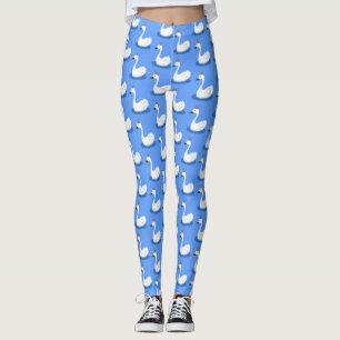 Legging Cisne branco-branco com desenho animado