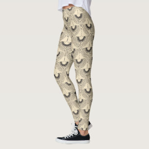 Legging Cisne geométrico voador padrão creme