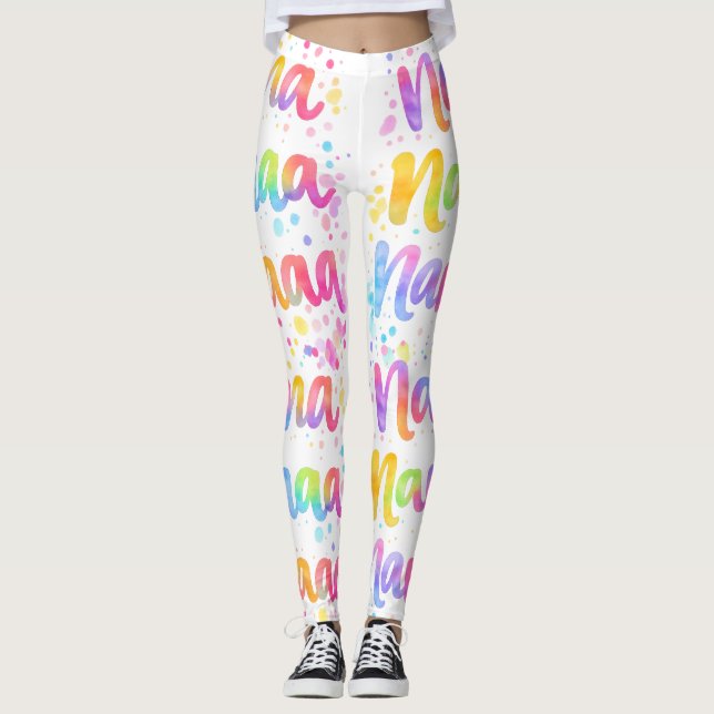 Legging Citação Colorida Sonhadora e Divertida com Salpico (Frente)