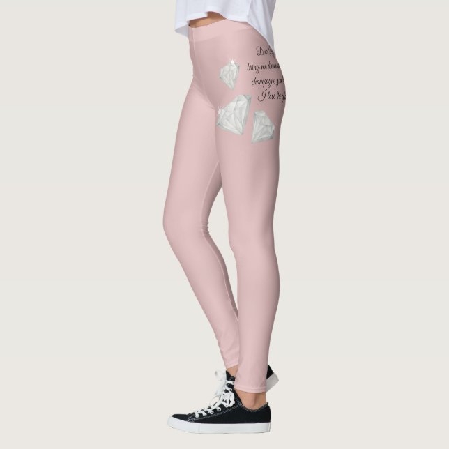 Legging Citação de Diamantes e Champanhe – Edição Querida  (Esquerda)